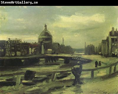 Vincent Van Gogh View of Amsterdam from Central Station (nn04)